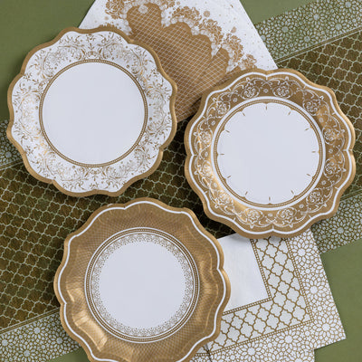 Gold Plates Medium - 12 Pack | Party Plates |