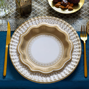 Party Porcelain Gold Medium Paper Plates - 24 Pack