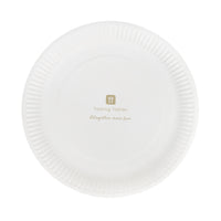 Party Porcelain Gold & White Paper Plates - 10 Pack