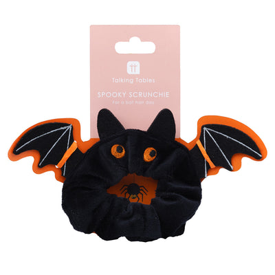 Halloween Black & Orange Bat Hair Scrunchie