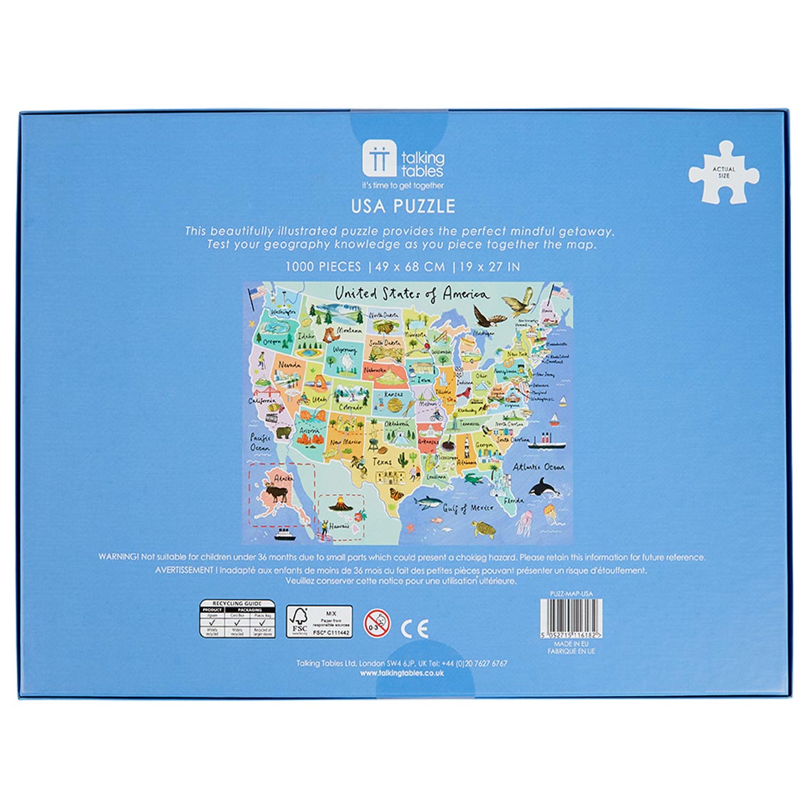 ジグソーパズル　アメリカ　　b USA Jigsaw Puzzle - 1000pcs | 4th of July Gifts | – Talking Tables