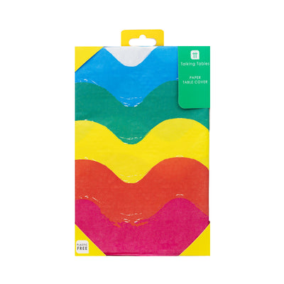 Rainbow Waves Paper Tablecloth | Party Supplies |