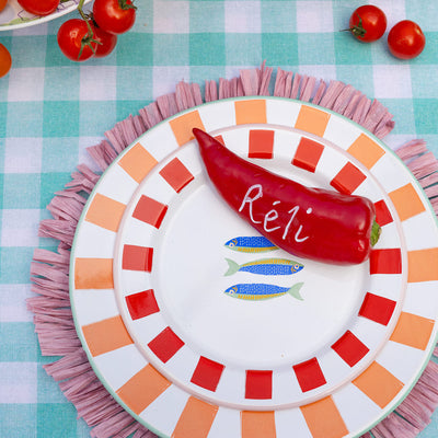 Sardine Fish Enamel Plate - 20cm | Summer Dinner Plates |
