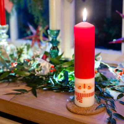 Fun Guy Santa Advent Pillar Candle