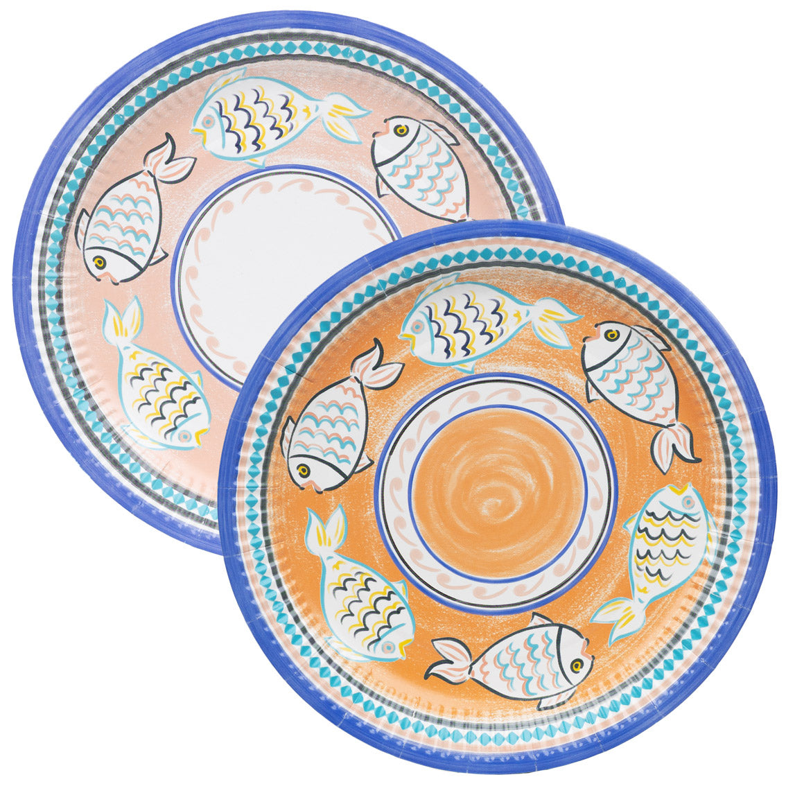 Souk Orange Fish Paper Plates - 12 Pack