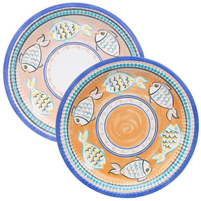 Souk Orange Fish Paper Plates - 12 Pack