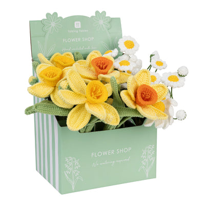 Handmade Daffodils Crochet Sprigs - 9 Bundle Display Set | Spring Decor |