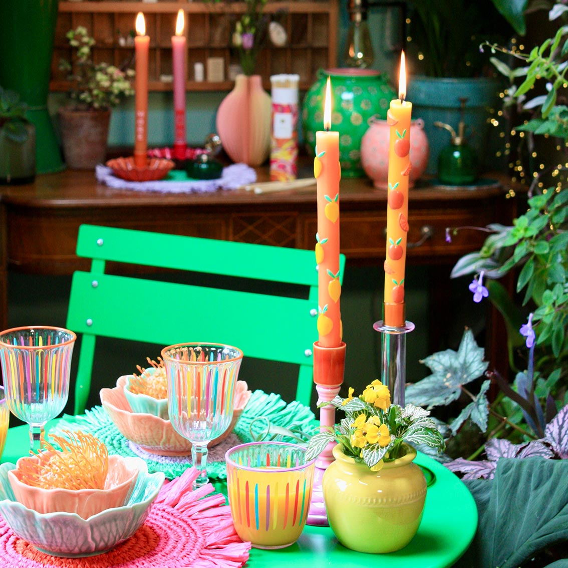 Statement Citrus Fruit Dinner Candles - 2 Pack – Talking Tables US