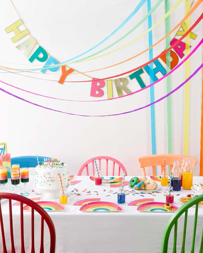 Rainbow Happy Birthday Garland | Birthday Party |