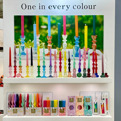 Boho Glass Candle Holder Starter Set, Warm Colors