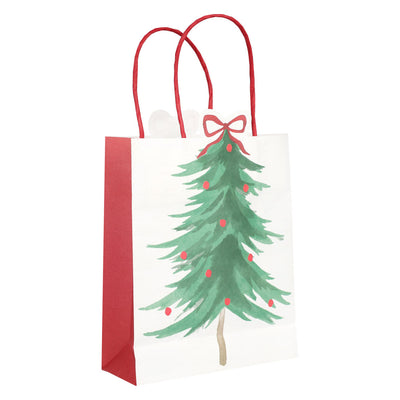 Christmas Tree Paper Gift Bags - 8 Pack | Christmas Decor |