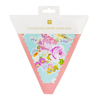 Floral Bunting - 13ft | Vintage Tea Party Decor |