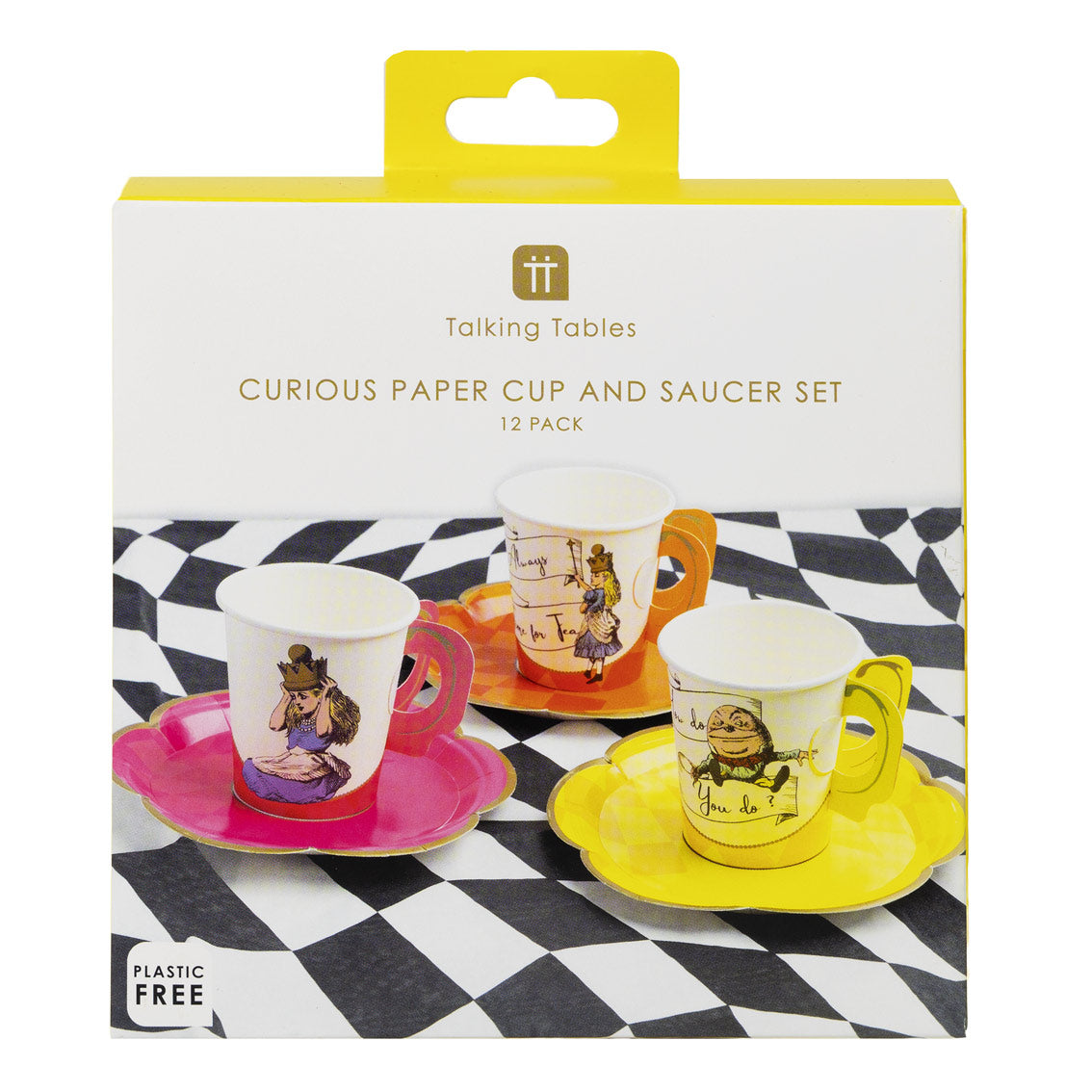 Alice in Wonderland Bright Tea Cup Set - 12 Pack