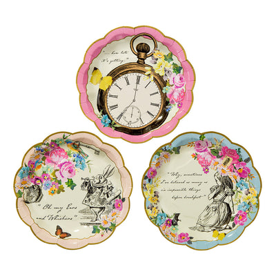 Alice in Wonderland Dainty Plates - 12 Pack