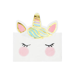 We Heart Unicorns Face Paper Napkins - 20 Pack