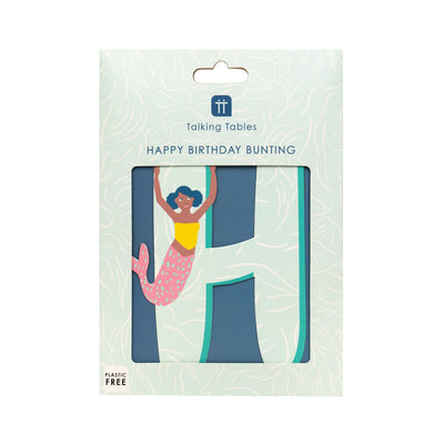 Mermaid Happy Birthday Paper Garland | Party Supplies |