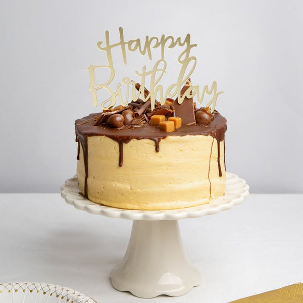 Printable Marbled Birthday Cake Topper