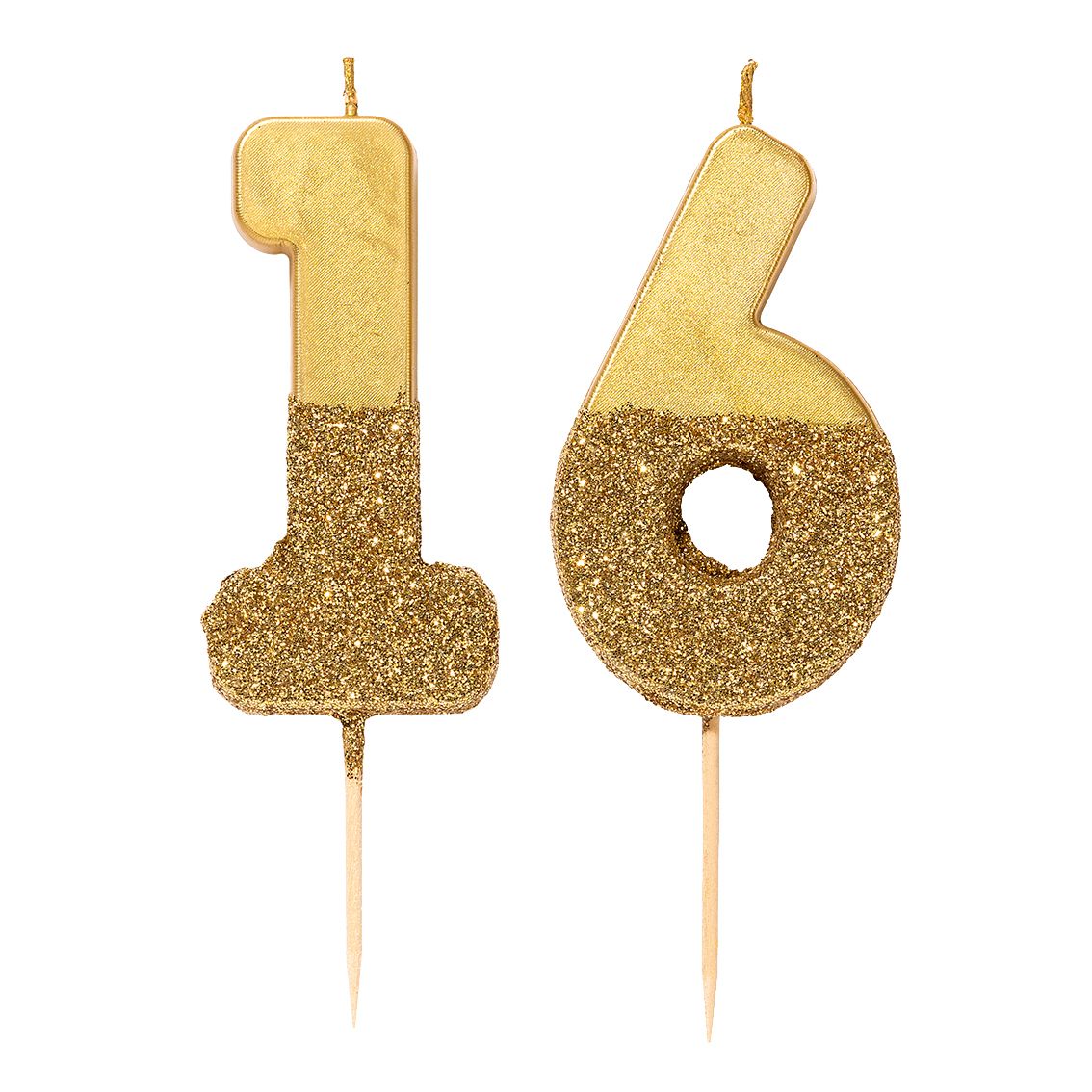 We Heart Birthdays Gold Glitter Number Candle 1