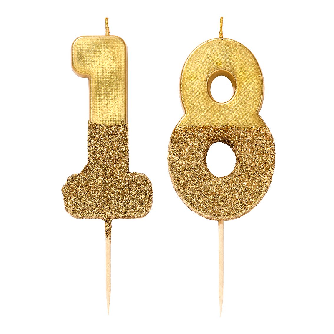 We Heart Birthdays Gold Glitter Number Candle 1