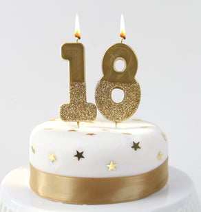 We Heart Birthdays Gold Glitter Number Candle 8