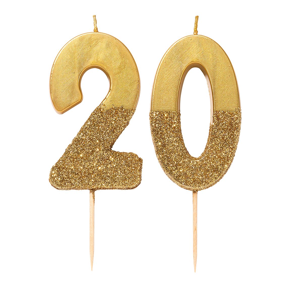 We Heart Birthdays Gold Glitter Number Candle 2