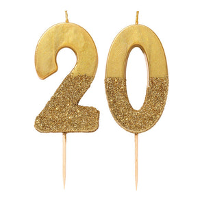 We Heart Birthdays Gold Glitter Number Candle 2