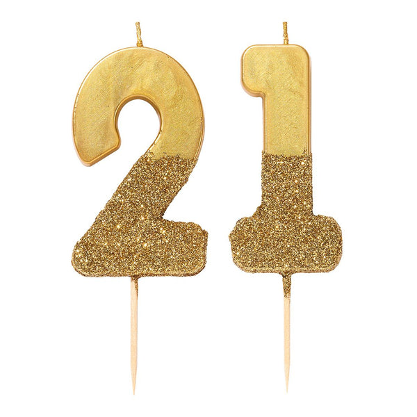 We Heart Birthdays Gold Glitter Number Candle 2