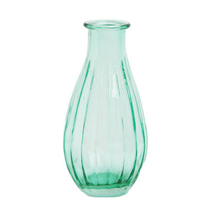 Boho Green Glass Flower Bud Vase