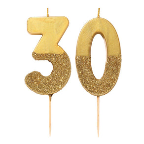 We Heart Birthdays Gold Glitter Number Candle 3