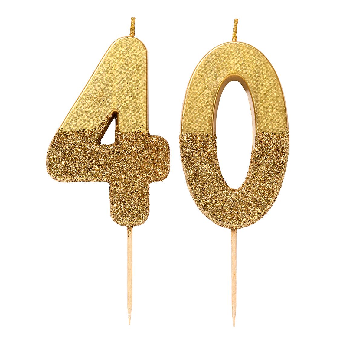 We Heart Birthdays Gold Glitter Number Candle 5