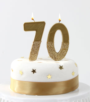 We Heart Birthdays Gold Glitter Number Candle 0