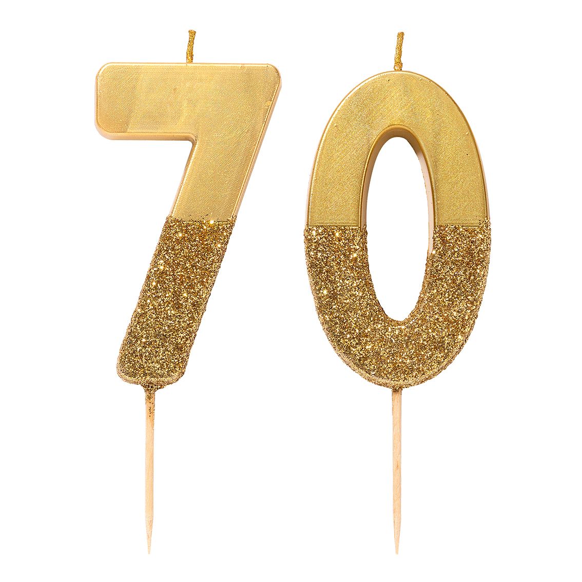 We Heart Birthdays Gold Glitter Number Candle 7