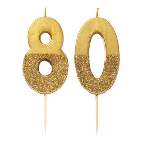 We Heart Birthdays Gold Glitter Number Candle 8