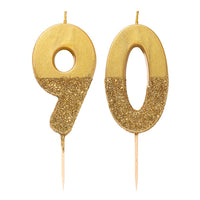 We Heart Birthdays Gold Glitter Number Candle 9