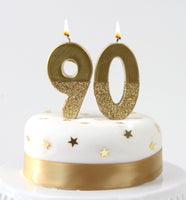 We Heart Birthdays Gold Glitter Number Candle 0