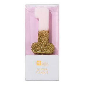 We Heart Birthdays Glitter Candle - 1