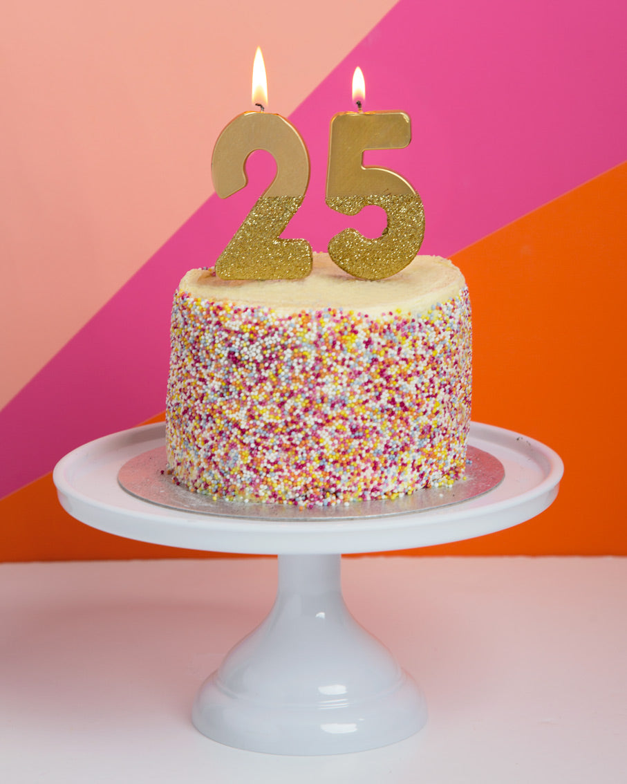 We Heart Birthdays Gold Glitter Number Candle 5