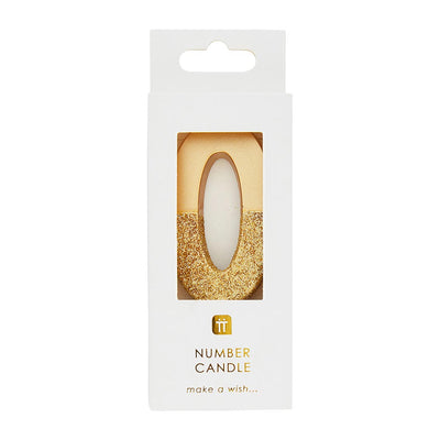 Image - We Heart Birthdays Gold Glitter Number Candle 0