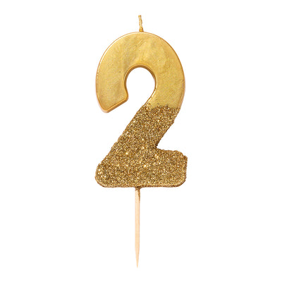 Image - We Heart Birthdays Gold Glitter Number Candle 2