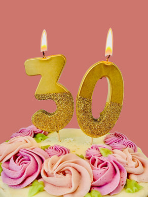 We Heart Birthdays Gold Glitter Number Candle 3