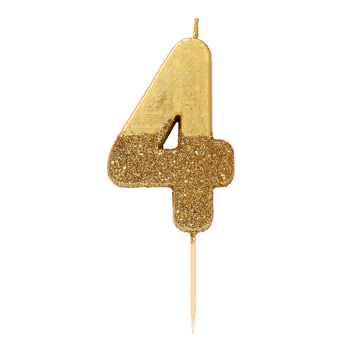 We Heart Birthdays Gold Glitter Number Candle 4