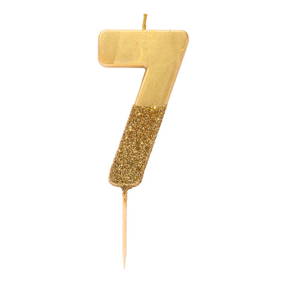 Image - We Heart Birthdays Gold Glitter Number Candle 7
