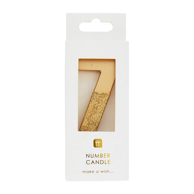 Image - We Heart Birthdays Gold Glitter Number Candle 7