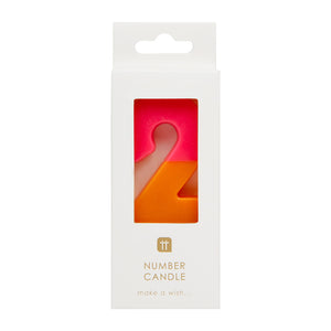 Orange and Pink Number Candle - 2