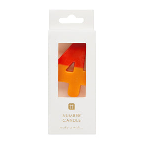 Orange and Multi-colored Birthday Number Candles Starter Set 0-9