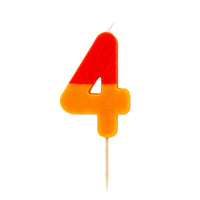 Orange and Red Number Candle - 4