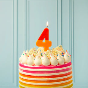 Orange and Red Number Candle - 4