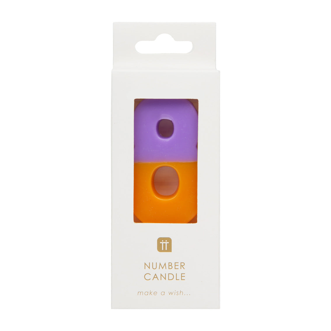 Orange and Purple Number Candle - 8