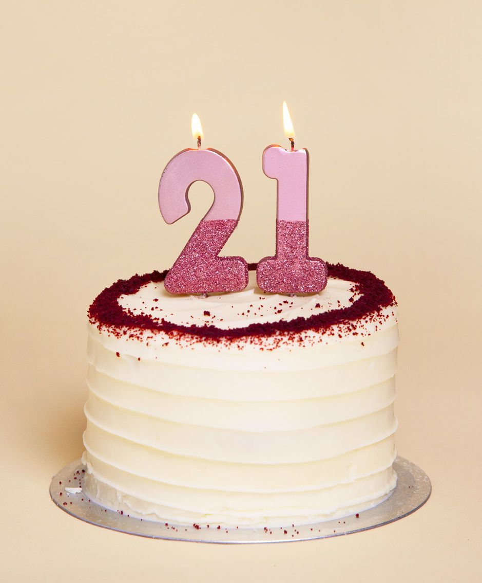 We Heart Birthdays Rose Gold Glitter Number Candle 4