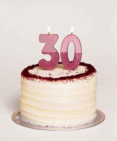 We Heart Birthdays Rose Gold Glitter Number Candle 4